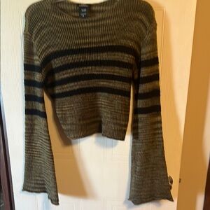 Striped Olive and Black Sweater